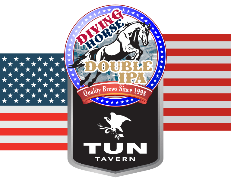 tun tavern beer icon - diving horse double ipa