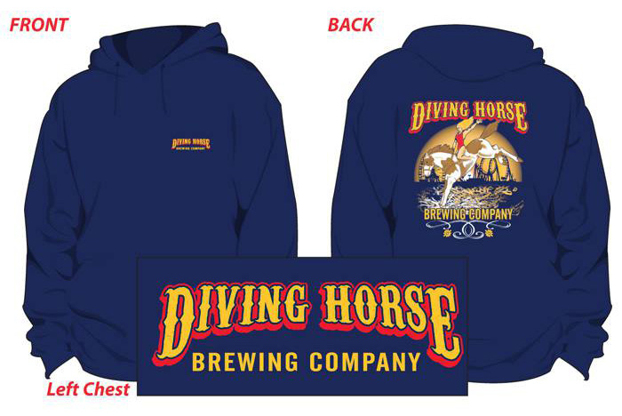 tun tavern merchandise - diving horse logo hooded sweatshirt